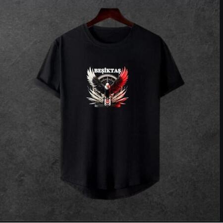  Unisex Oversize Karakartal Ön Baskili T-shirt